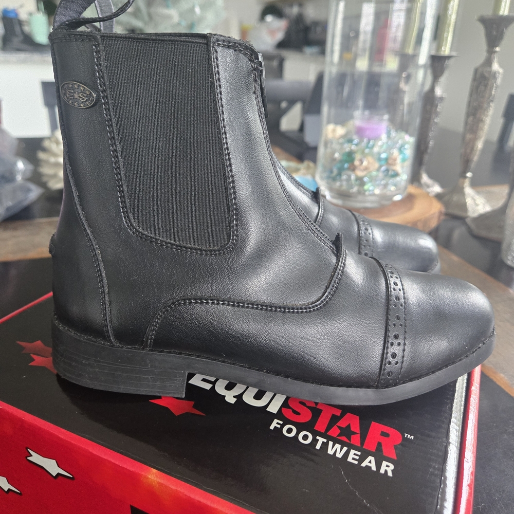 EquiStar Black Leather Ankle Boots